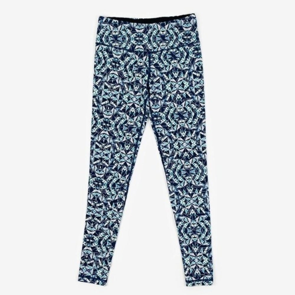 Victoria's Secret VSX Knockout Leggings‎ Size S Blue Geometric Yoga Workout